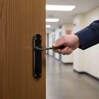 Premium Fire Door Handle Set with Black Nickel Lever on Backplate for Enhanced Safety and Modern Aesthetics - Image 2