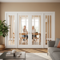 Premium Internal Room Divider Set with 3L Clear Glass Panels and White Primed Frame Kit for Modern Interiors