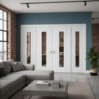 Premium Internal Room Divider Set with Clear Glass Panels and White Primed Frame for Elegant Living Space Separation