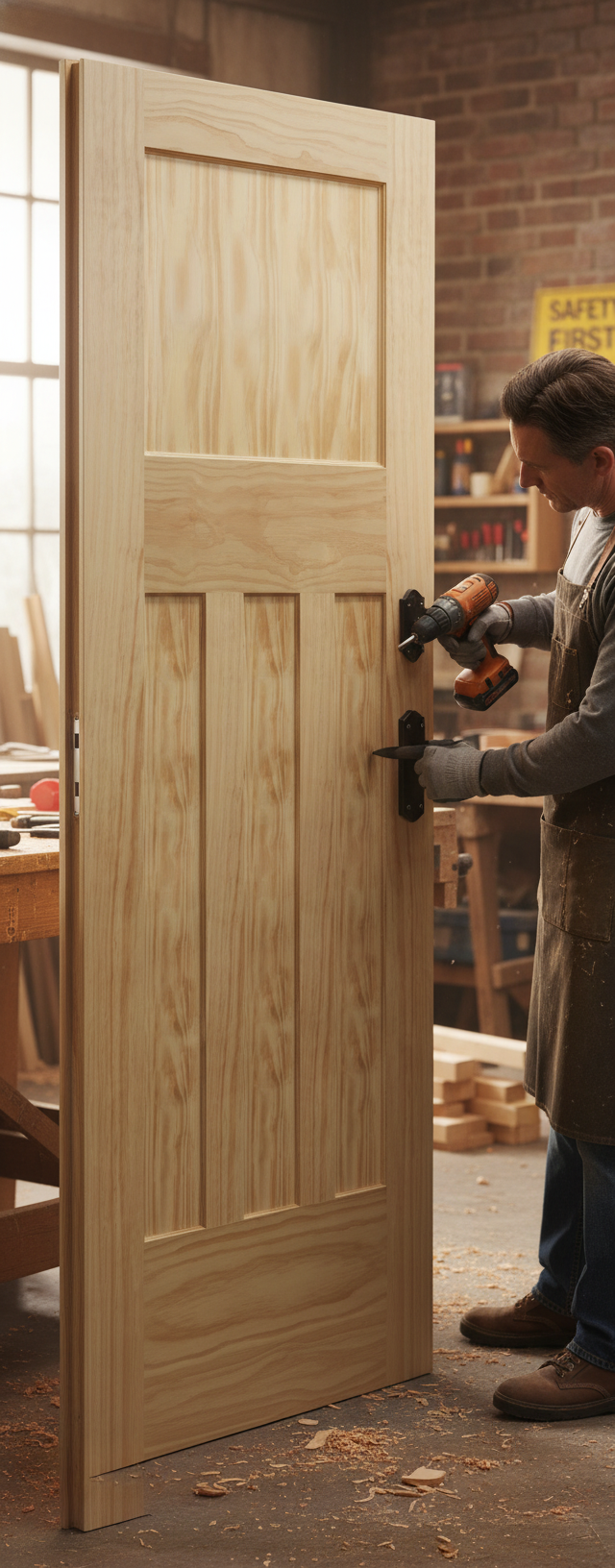 Premium 1/2 Hour Fire Door with A-Grade Pine Veneer and Engineered Construction for Strength and Elegance
