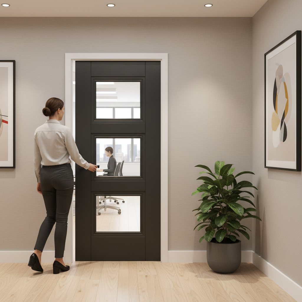 Premium Internal Fully Finished Elegance 3 Light Clear Glass Door - Ready to Hang, Trimmable Design - Image 2