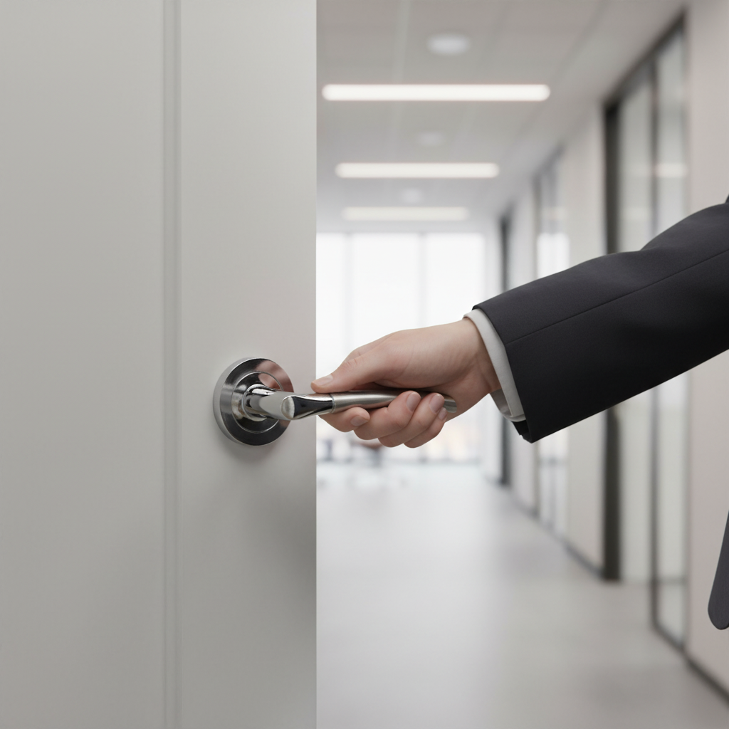 Premium Indiana Round Lever Door Handle with Satin Chrome and Polished Chrome Finish for Modern Interiors - Image 2