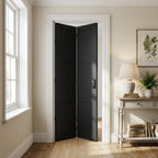 Internal Bi-fold Door, Jet Black, Fully Finished, 3 Panel, Industrial Style