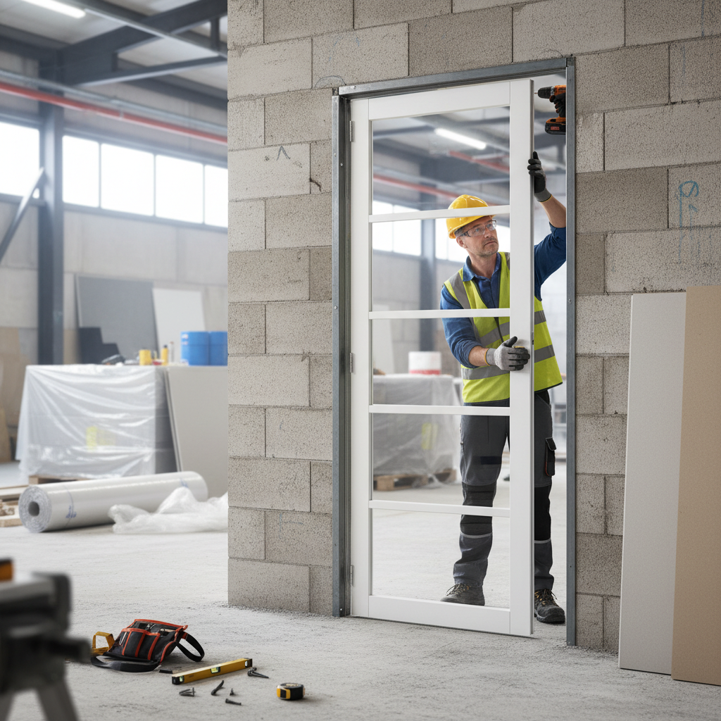 Premium Custom Made Industrial Style Door with Clear Glazed Finish, Solid Core, and 10-Year Warranty