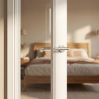 Internal White Door, Primed Finish, Pattern 10 Design with Obscure Glass - detail view