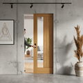 Premium Fully Finished Internal Pocket Door Set with Clear Offset Glass Panel for Space-Saving Elegance