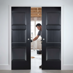 Premium 3 Panel Double Pocket Door Set with Galvanised Steel Frame and Adjustable Jambs for Space-Saving Solutions