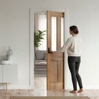 Premium Fully Finished Internal Pocket Door Set with 4 Glazed Panels for Space-Saving Solutions