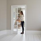 Premium Custom Made White Shaker Glazed Bifold Door - Space Saving Design for Small Rooms and Closets