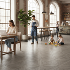 Premium 6.5mm Embossed UV Coated Rigid Core Vinyl Flooring with Oak Effect for Residential and Commercial Use