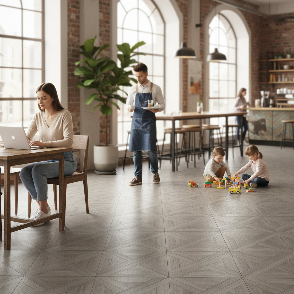 6.5mm Embossed UV Coated Rigid Core Vinyl Flooring with Oak Effect for Residential and Commercial Use - Image 2