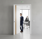 Premium Internal Fully Finished Fire Door with Vertical Oak Insert - Contemporary Design for Modern Interiors