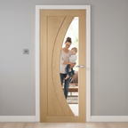Premium Custom Made Glazed Door with A-Grade Oak Veneer and Toughened Safety Glass - Ideal for Home Decor