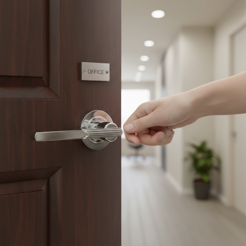 Premium Designer Door Handle with Round Rose, Crafted from High-Quality Materials