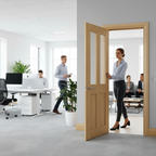 Premium Clear Glazed Internal Door with Shaker Style and Customizable Unfinished Oak Finish