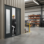 Premium Grey External Door Set with Sidelight and Slim Pull Bar Handle - Durable Hardwood Construction and Enhanced Thermal Efficiency