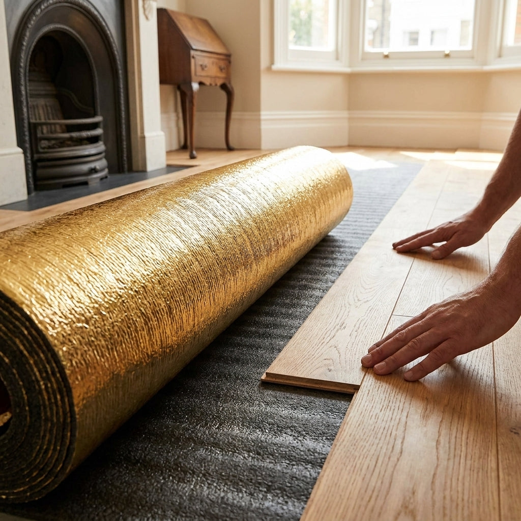 5mm Laminate & Real Wood Underlay Sheet for 15m² Coverage - detail view