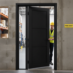 Premium Fully Finished 3 Panel Industrial Studio FD30 Fire Door with 30 Minutes Fire Protection and Matching Hardware