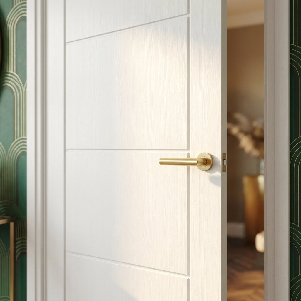 Internal White Moulded Smooth Ladder Door - Primed Finish - detail view