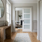 Internal Pocket Door Set, White Primed, 4 Light Obscure Glass, 100mm