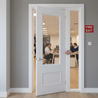 Premium Two-Panel Clear Glazed Fire Door with Traditional Design and 30 Minute Fire Rating