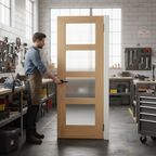 Premium Fully Finished Shaker 4 Light Obscure Glass FD30 Fire Door - Custom Made for Perfect Fit