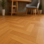 Herringbone Laminate Flooring in Warm Harvest Oak - 12mm Comfort Luxe - detail view