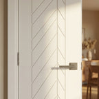 FD30 Fire Door Internal White with Primed Chevron Design, Solid Core - detail view