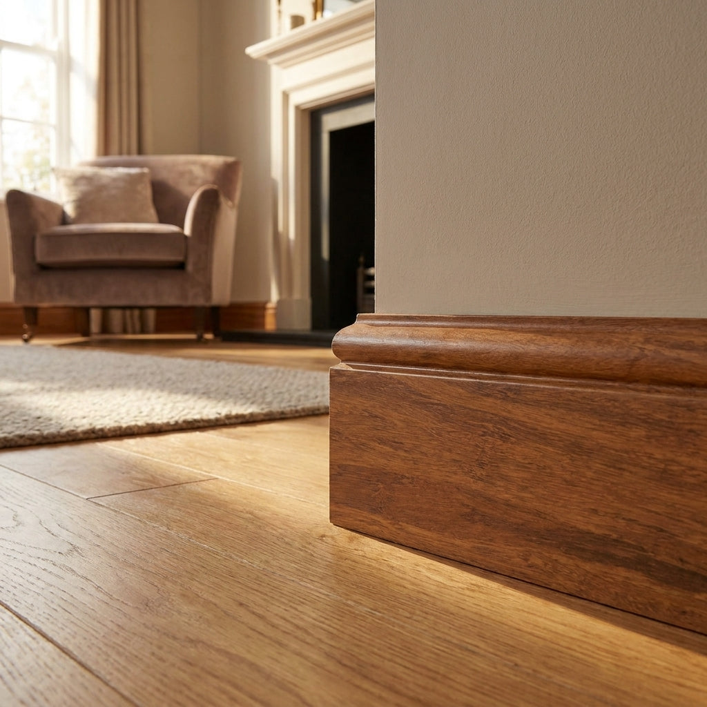 Lacquered Bamboo Skirting Board 1.85m Carbonised Strand Woven - detail view