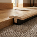 Connecting Profile Door Bar 990mm in Washed Oak for Seamless Transitions - detail view