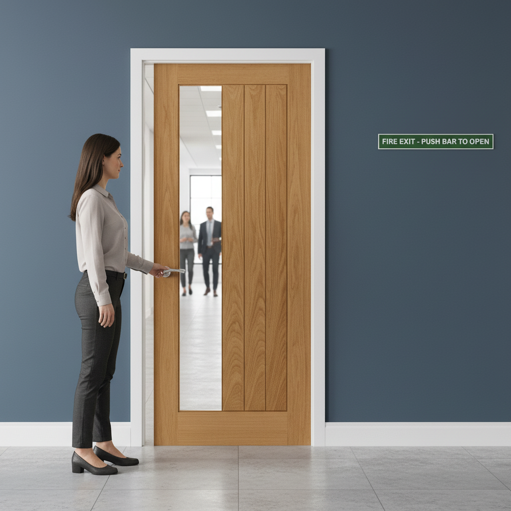 Made-to-Measure FD30 Fire Door with Clear Toughened Safety Glass for Enhanced Home Safety and Style - Image 2