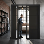 Premium Double Pocket Door System with Galvanised Steel Frame and Adjustable Runners for Space-Saving Solutions