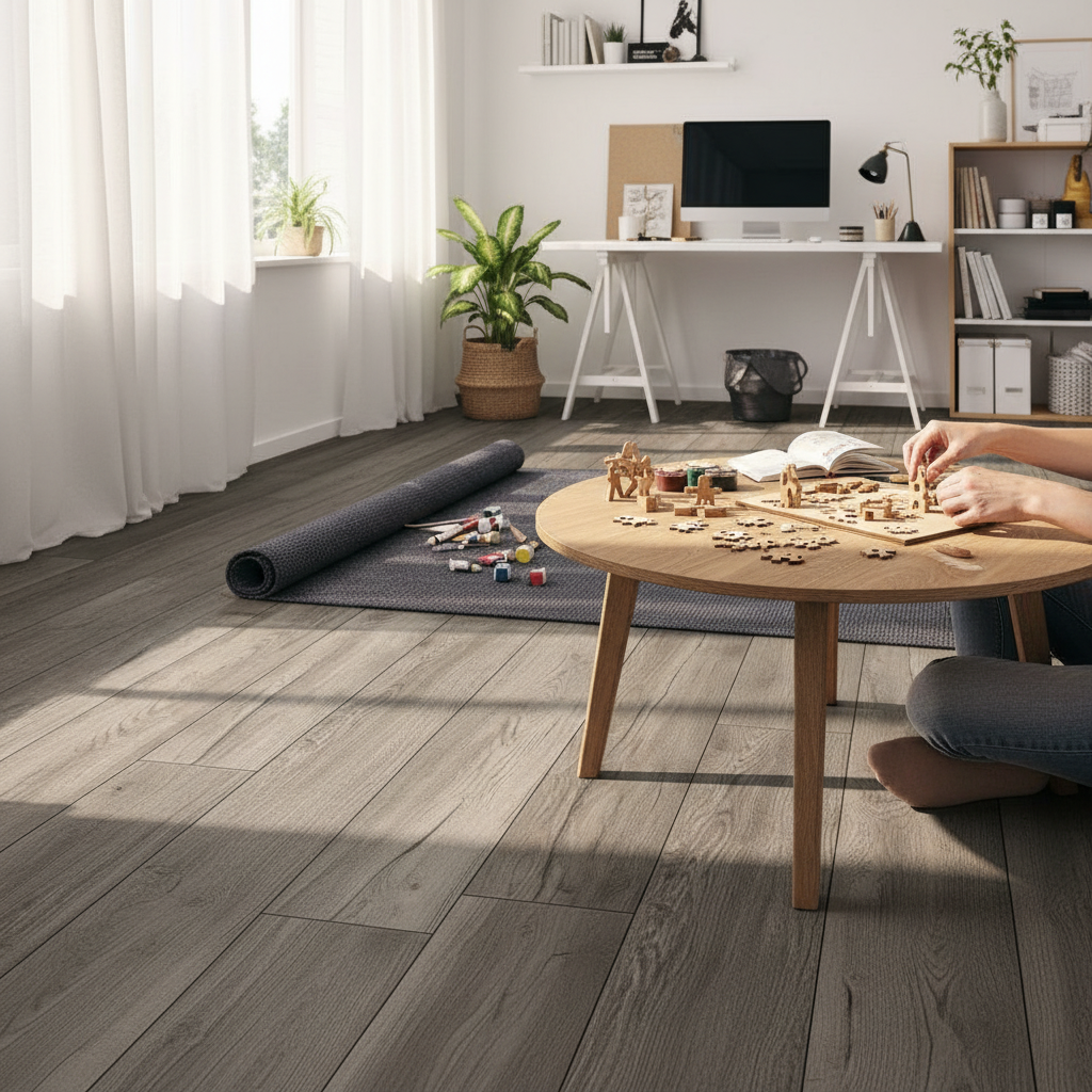 Premium 10mm Laminate Flooring in Harbour Grey Oak - Water-Resistant, Eco-Friendly, Ideal for Humid Rooms