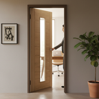 Premium Internal Oak Clear Glazed Door with Toughened Safety Glass for Modern Interiors