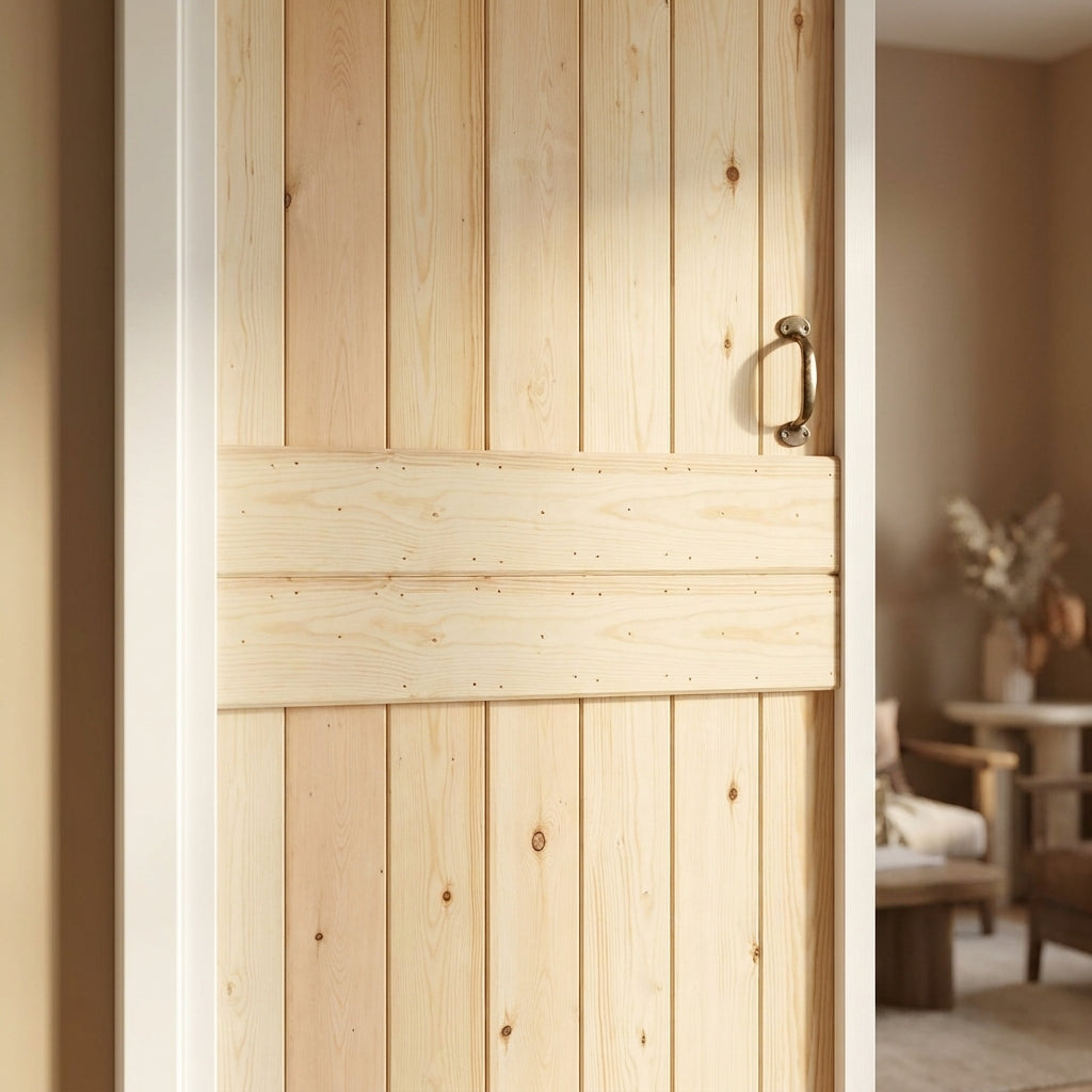 Made-to-Measure Internal Solid Unfinished Scandinavian Pine Stable Door - detail view