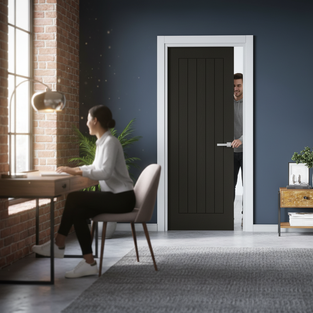 Fully Finished Oak Farley Interior Door - Modern Design, Ready to Hang - High-Quality Professional Grade for Industrial...