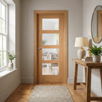 Internal Oak Made-to-Measure Unfinished Shaker Door with 4 Light Clear Glass