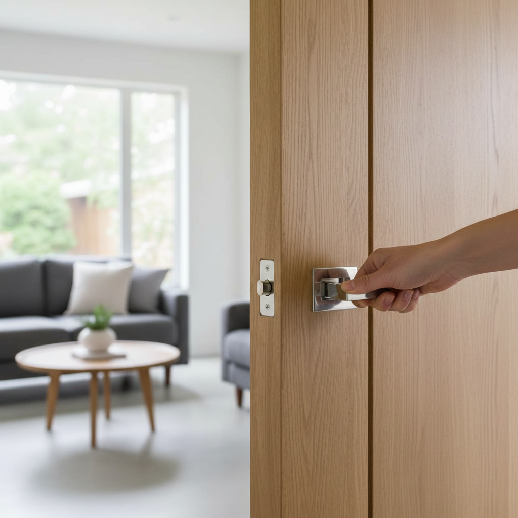 Rectangular Flush Pull Handle - Polished Stainless Steel for Modern Door Designs with Fire Door Rating - Image 2