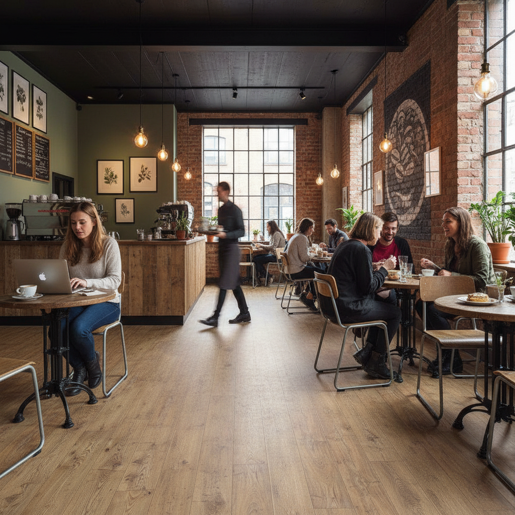 Premium 10mm Handscraped Moisture Resistant Laminate Flooring in Tawny Chestnut Color for Kitchens and Bathrooms