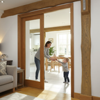Premium Clear Glazed Oak Faced Door with Engineered Core and 10mm Lippings for Enhanced Stability