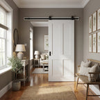 Internal White Primed Victorian Shaker Sliding Door - 4 Panel, Solid Core