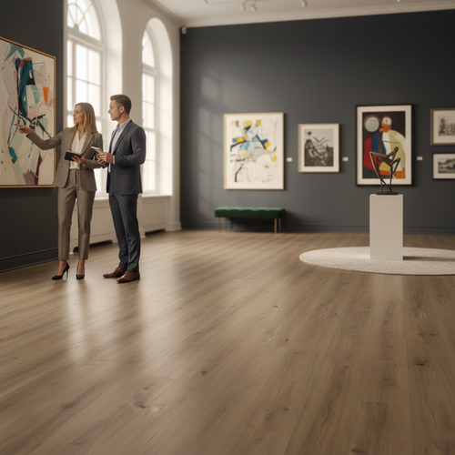 Premium 5mm Embossed Rigid Core Vinyl Flooring with Waterproof Click Installation and Integrated Cork Underlay for Enhanced Comfort