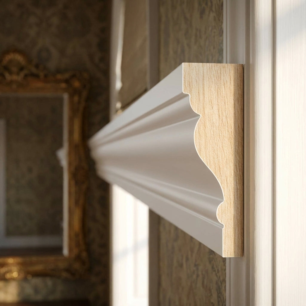 Decorative White Painted Beading Moulding 2.4m Length - detail view