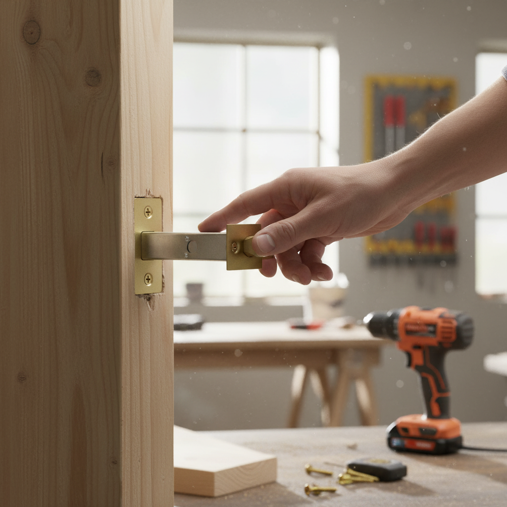 Premium 100mm CE13 Fire Rated Bolt Through Tubular Latch - Satin Brass Finish for Enhanced Safety