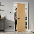 Premium Oak Pocket Door Set with Slim Design, Adjustable Frame, and 15-Year Guarantee for Seamless Room Division