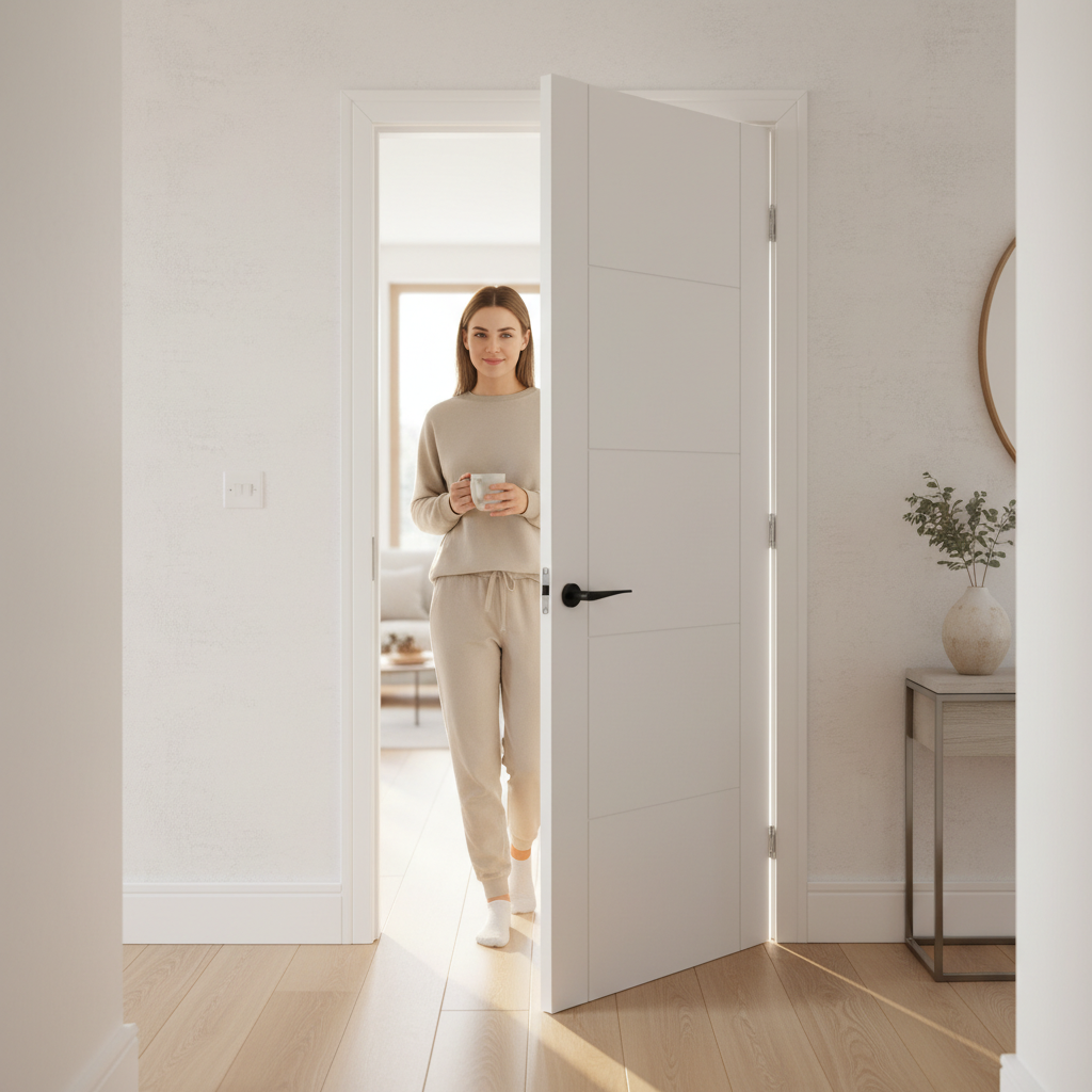 Premium 5-Panel Ladder Style Internal Door with Engineered Construction and Primed White Finish