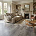 12mm High Gloss Laminate Flooring in Silver Grey Oak with 4V Bevel Edge