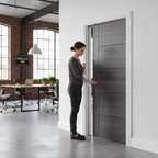 Premium Ash Grey Pocket Door Set with Galvanised Steel Frame and Adjustable Jambs for Modern Interiors