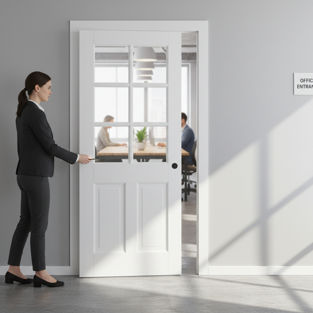 Premium Solid White Pocket Door Set with Glazed Panels, Galvanised Steel Frame, and Adjustable Jambs - Ideal for Space-Saving Elegance