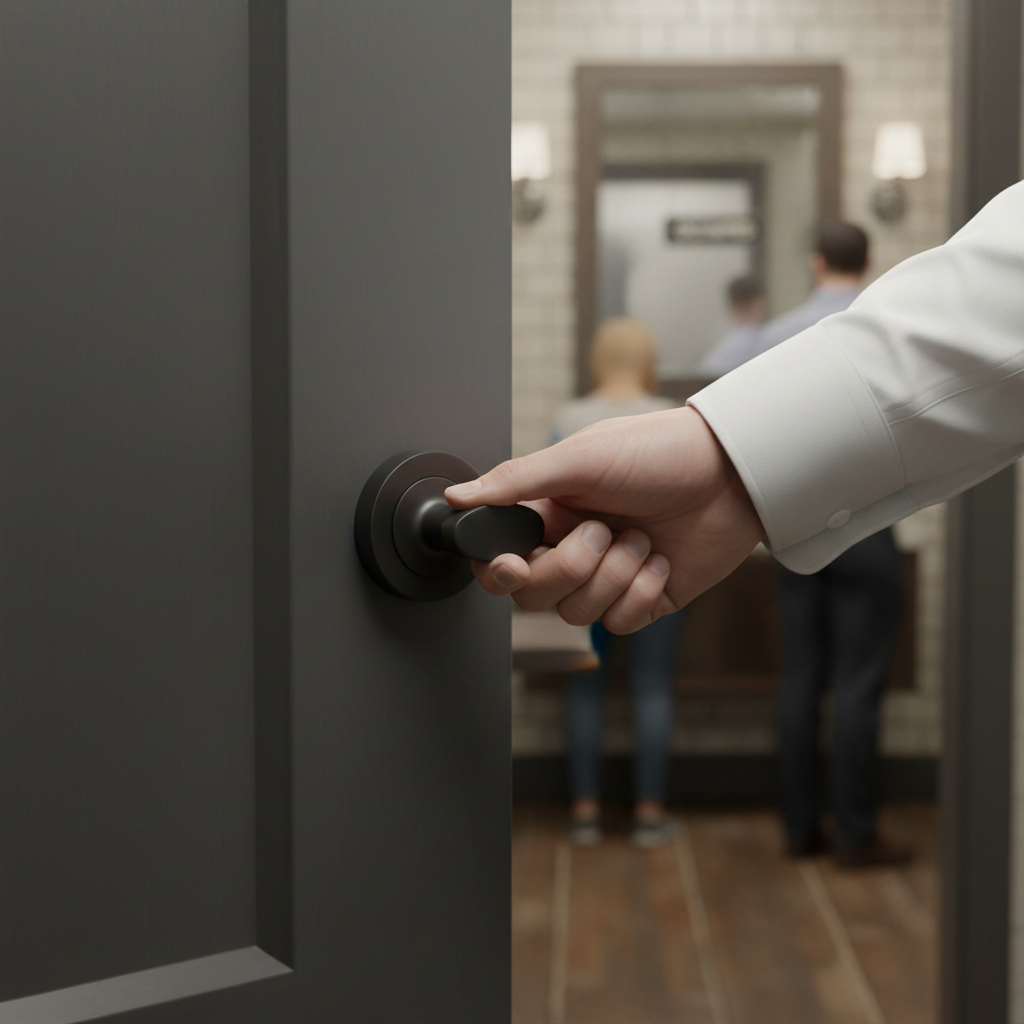 Premium Matt Black Turn and Release on Round Rose for Internal Doors - Modern Design with Sleek Finish - Image 2